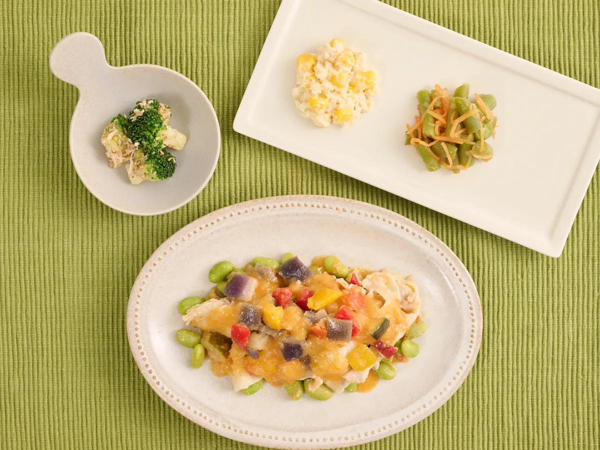 とろ旨豚バラのカラフルベジソース