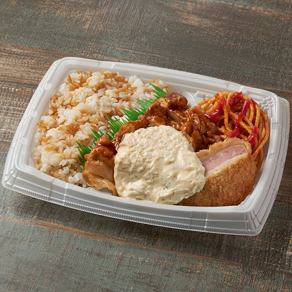 厚切りハムカツ&甘辛鶏から揚げ弁当