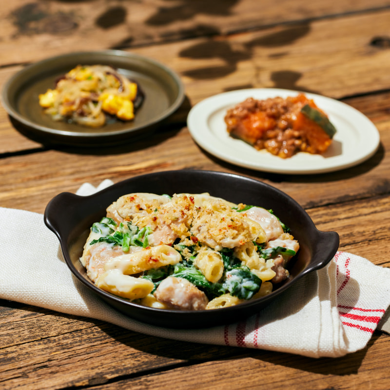 チキンとほうれん草のクリームグラタン