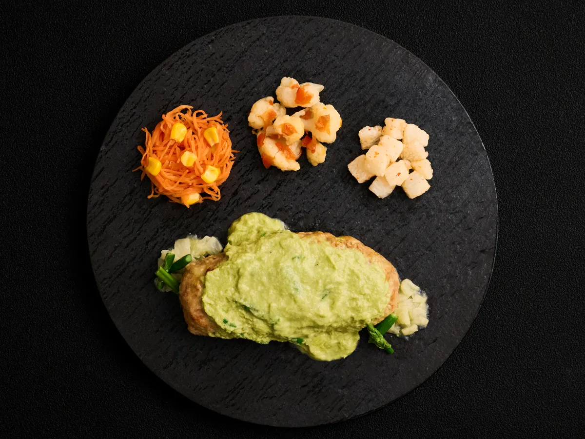 大地の緑！アスパラソースハンバーグ                                                                                                            + ¥500