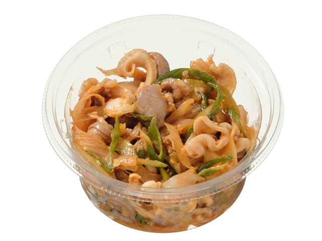 深谷ねぎ使用　おつまみピリ辛豚ガツ