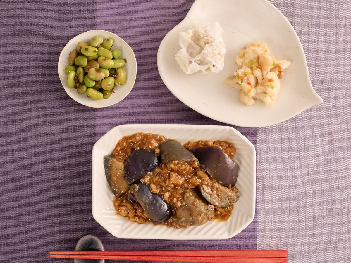 たっぷり挽肉の麻婆茄子