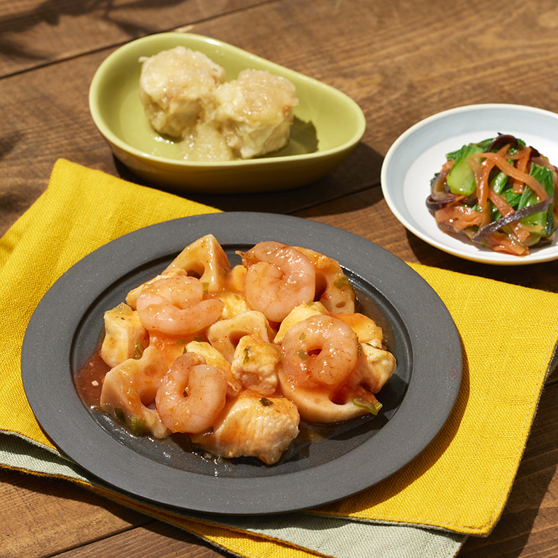 海老と蓮根のチリソース